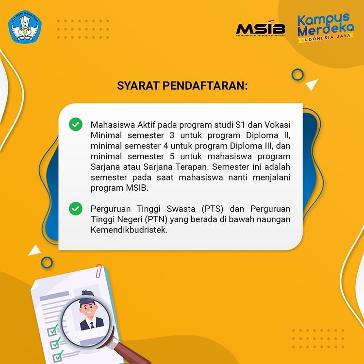 Pendaftaran Magang Dan Studi Independen Bersertifikat MSIB Tahap Pengumuman Program